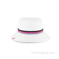 casquette seau blanche en sergé de coton à bande tissée